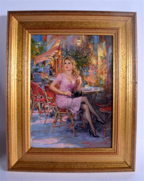 sold price konstantin razumov born 1974 oil on canvas coffee in pink image 32 cm x 22 cm