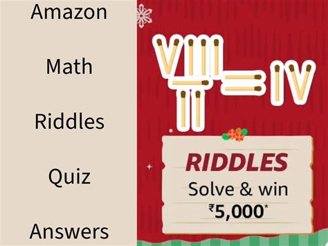 Amazon Math Riddles Quiz Answers Win ₹5000 Amazon Pay Balance