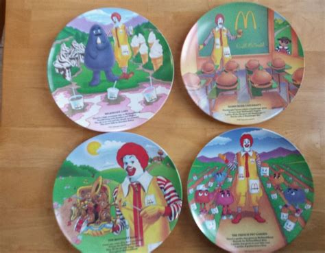 Vintage Mcdonalds Plates 1989 Set Of 4 Plates Vintage Mcdonalds