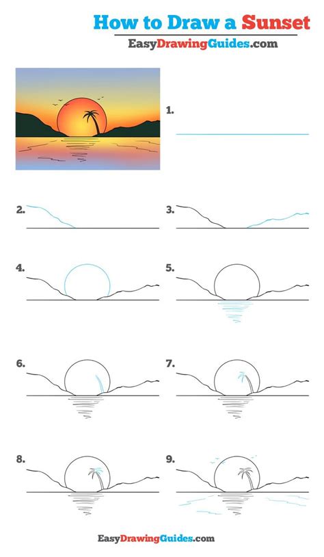 How To Draw A Sunset — Really Easy Drawing Tutorial