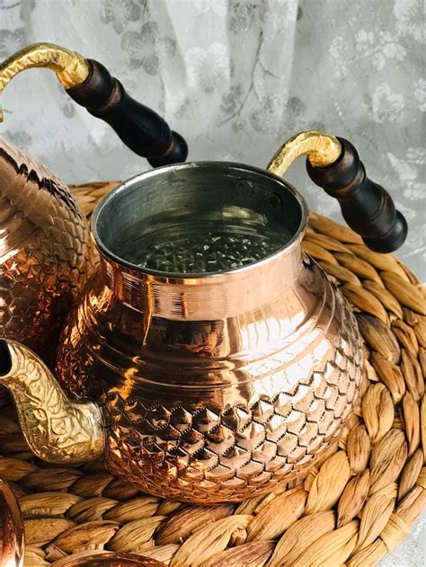 Handcrafted Tea Kettle Turkish Copper Teapot Copper Kettle Etsy