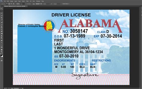 Printable Blank Alabama Drivers License Template Printable Word Searches