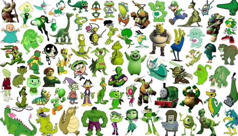 Click The Green Cartoon Characters Quiz By Ddd Anime Character Design Green Characters