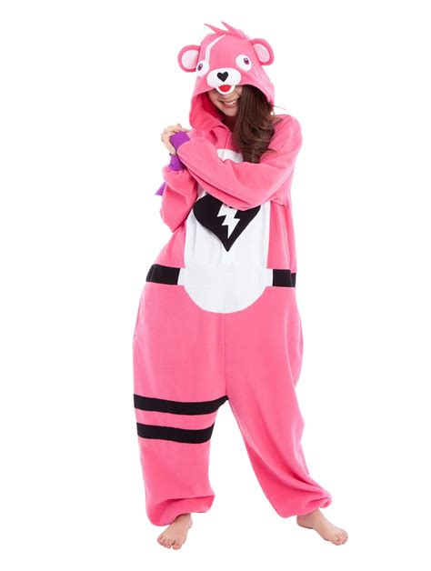 Fortnite Cuddle Costume Team Leader Kigurumi Pink Bear Onesies