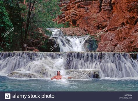 Christine Swims Below Beaver Falls Along Havasu Creek