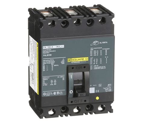 SQUARE D Disyuntor, 100 Amperes, Número de Polos: 3, Serie FAL, 600VCA