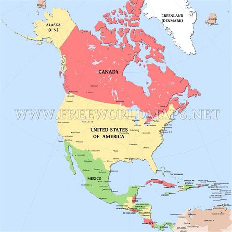 Amerika Country Digital Vector Map Selection North America Political