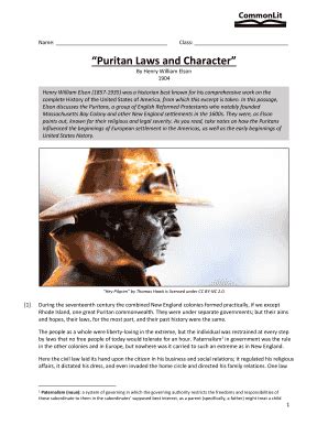 The letter p on the number line below represents the number _. Puritan Laws And Character Answers Pdf - Fill Online ...