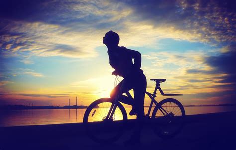 Wallpaper Bike Sunset Mountain Exercise Ride Images For Desktop