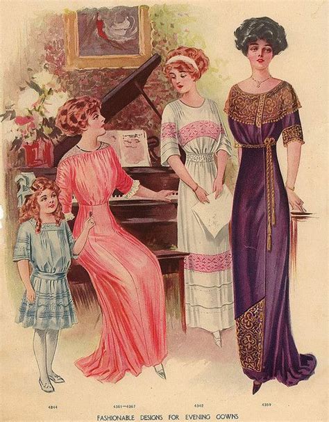 1912 Fashion Plate Edwardian Clothing 1912 Fashion Plate Historical Fashion