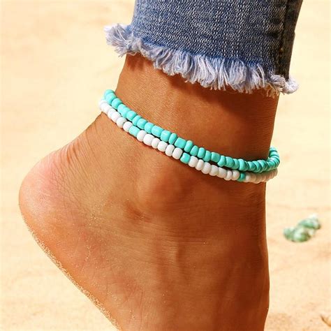 new handmade multi layer acrylic beads ankle bracelet beaded ankle bracelets ankle bracelets