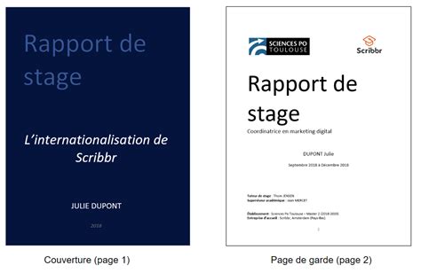Exemple Page De Garde Rapport De Stage Original Artofit Images And