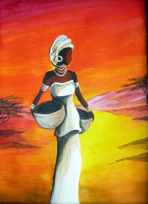 Acrylic Paints Acrylic Painting Of African Girl Peintures Acryliques