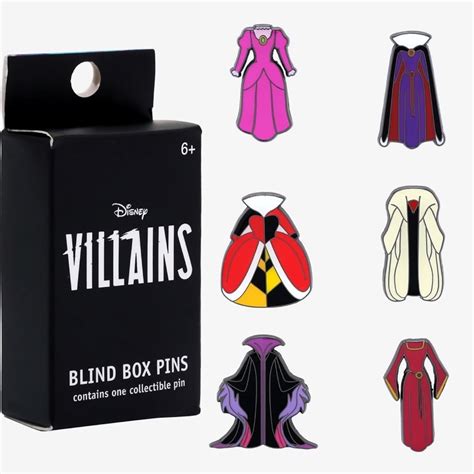 Disney Villains Dress Blind Box Loungefly Pins At Hot Topic Disney