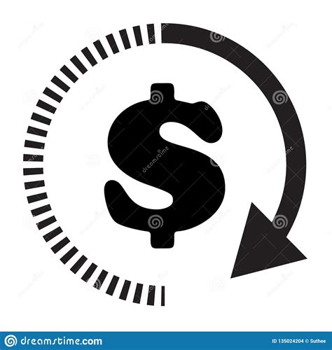 A common question about cash. Time Dollar Icon On White Background. Flat Style. Time Is Money Icon For Your Web Site Design ...