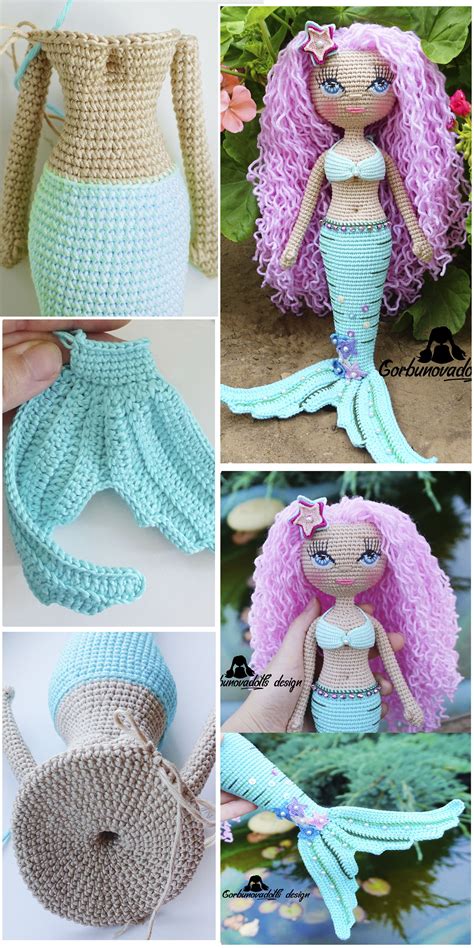 Crochet Doll Pattern Mermaid Doll Stuffed Doll Pattern Amigurumi