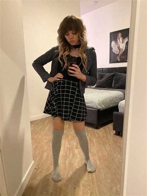Kate Zoha In Skirt And Knee High Stockings Tran Selfies
