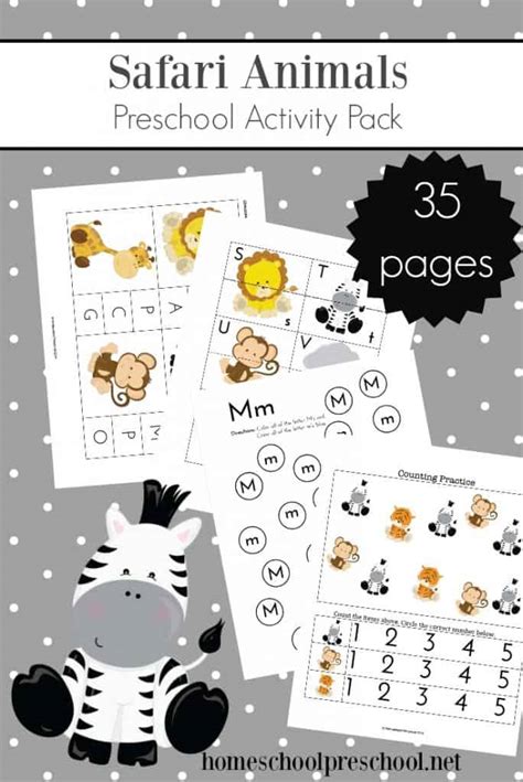 Jungle Animal Worksheets For Preschool
