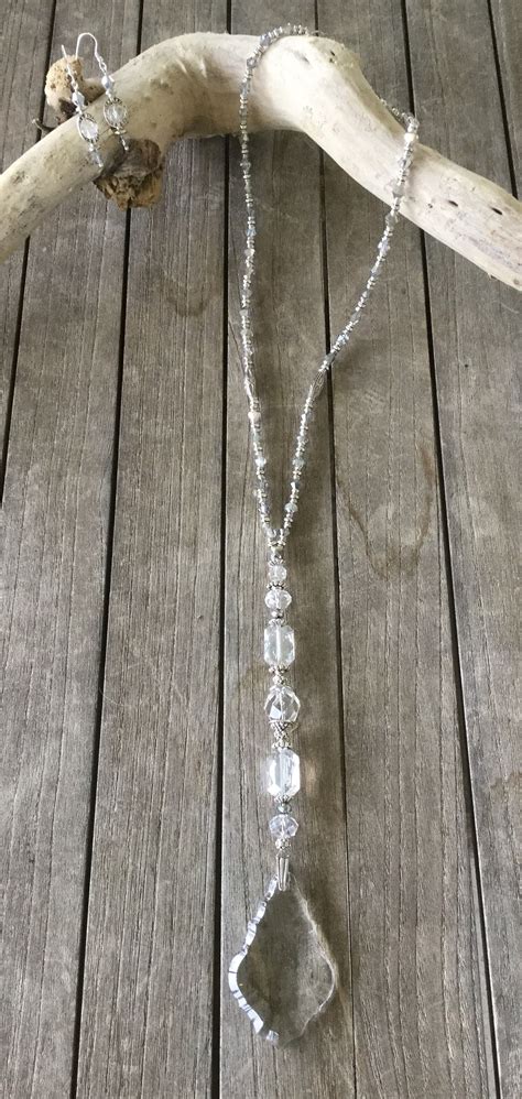 Crystal Lariat Chandelier Necklace Etsy