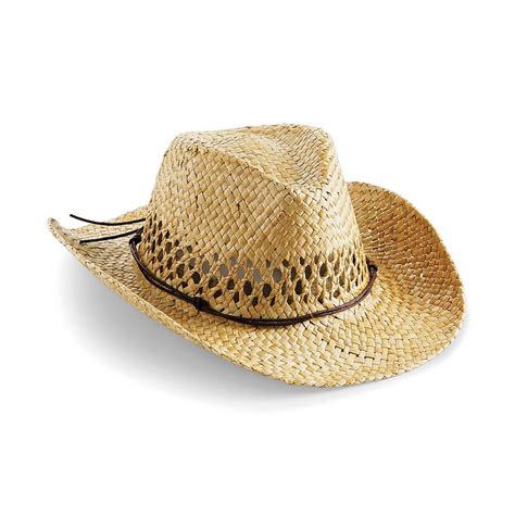Beechfield Adults Handmade Straw Cowboy Hat Bc735