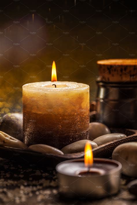 Burning Candles Containing Spa Candle And Alternative Beauty