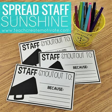 Staff Shout Out Free Printable Printable Templates