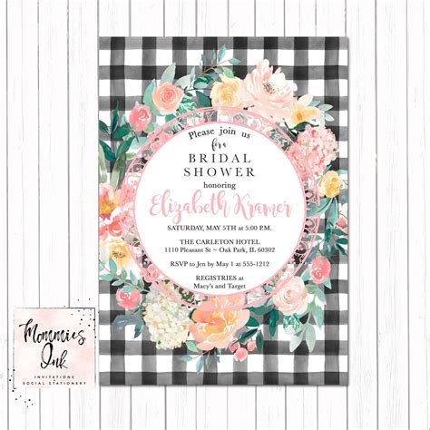 Free printable wedding invitation templates. Personalized Bridal Shower Invitation, Pastel Floral Invite, Farmhouse Style Invite, Black and ...