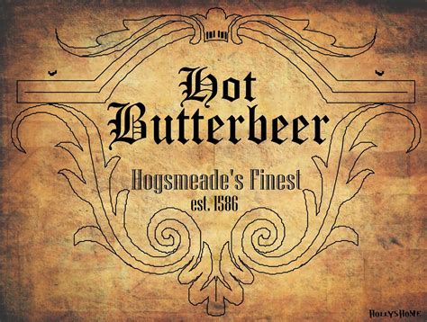 No celebration would be complete without butterbeer! HollysHome Family Life: Hot Butterbeer Recipe and free Hot Butterbeer Label