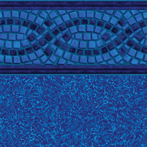 Mosaic Wave Tile Bahama On Brilliant Blue Floor In Ground Pool Liner