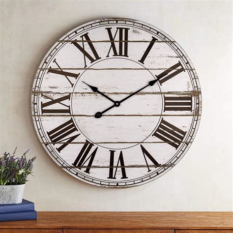 Large Wall Clock 24 Inch Vintage Rustic Decorative Clock With Roman