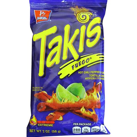 Takis Fuego Rolled Tortilla Chips Hot Chili Pepper Lime