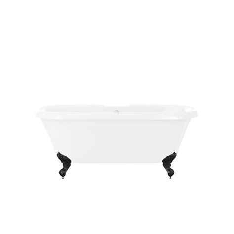 Freestanding Double Ended Roll Top Bath With Black Feet 1515 X 740mm
