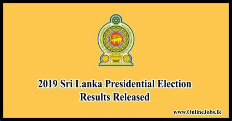 Sri Lanka Presidential Election Distric Results Released 2019