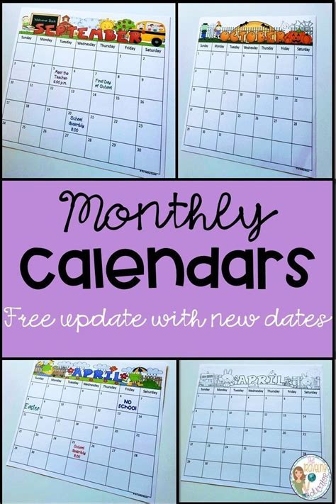 7 Best Images Of Kindergarten Monthly Calendar Printable Free Blank