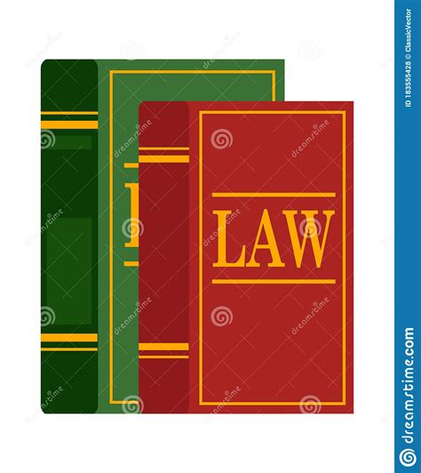 Law Books For Lawyers And Judges Isolated On White Stock Vector