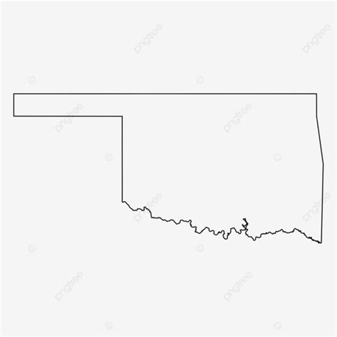 Oklahoma Ok State Border Usa Map Outline Outline Icon Black Vector