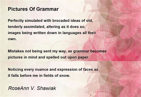 Pictures Of Grammar Pictures Of Grammar Poem By Roseann V Shawiak