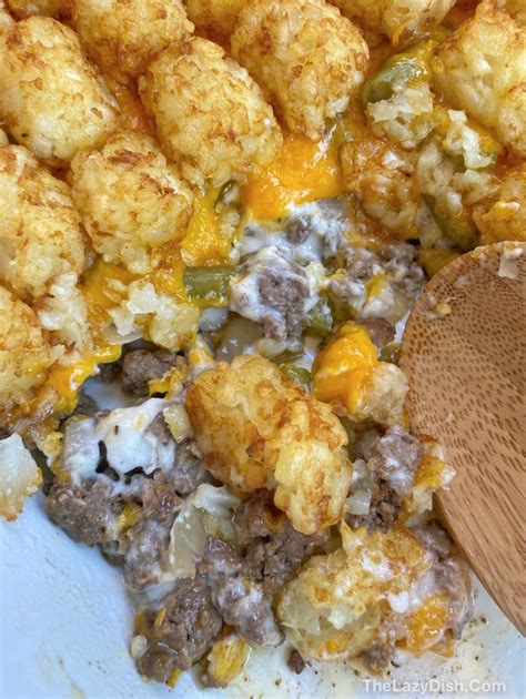 Easy Cheesy Tater Tot Casserole With Ground Beef Easy Dinner Recipe