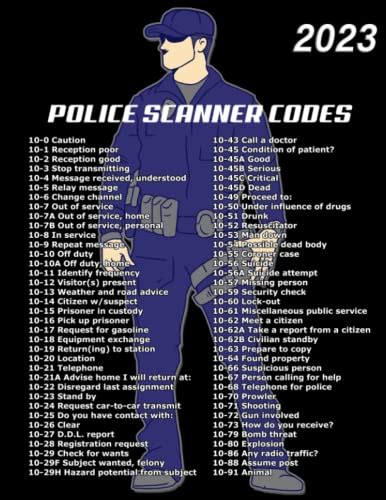 Police Scanner Codes For Patrol Police Officers Deputies