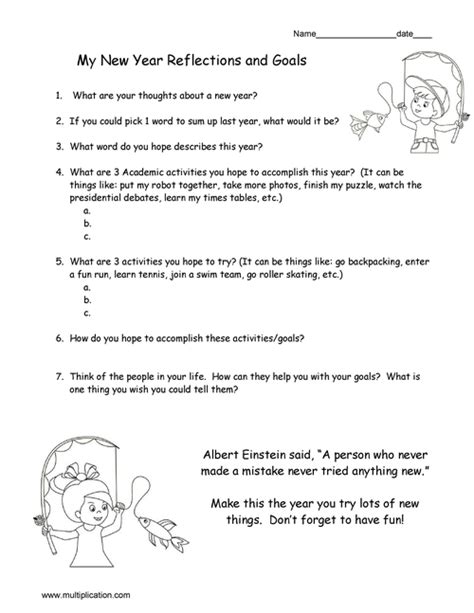 Free New Year Reflection And Goal Setting Worksheet
