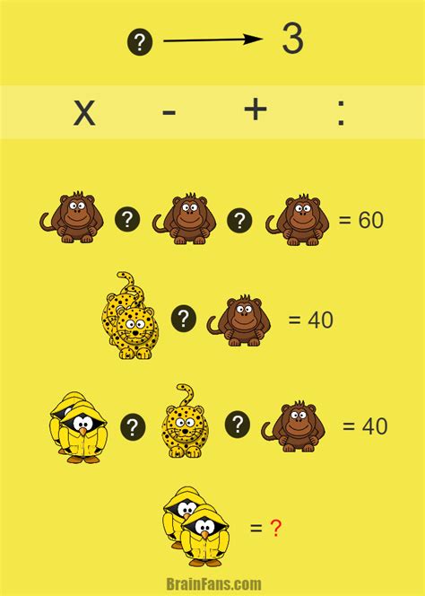 Animals Number And Math Puzzle Brainfans