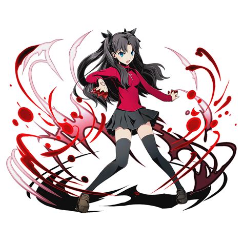Ucmm Tohsaka Rin Divine Gate Fatestay Night Fate Series Official Art 10s 1girl Black