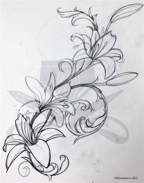 Flowers lily tattoo design flower stencil lillies tattoo body art tattoos lily tattoo designs and meanings lilies drawing flower drawing. filigree lily | Tattoos, Lily tattoo design, Lilies drawing