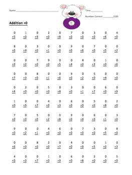 Addition worksheets for first grade 100 problems math. Addition Timed Math Drills 100 Problems (Polar Bear Themed ...