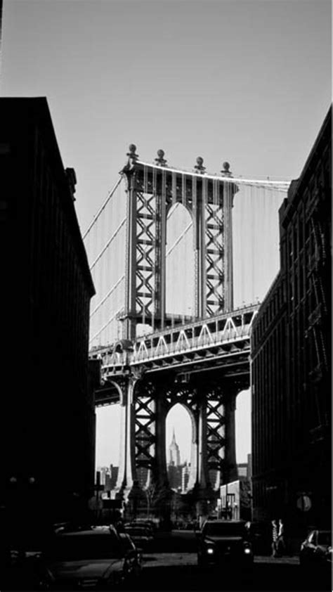 Manhattan Bridge New York Black And White Iphone 6 Plus Hd