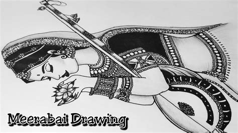 Beautiful Meerabai Indian Art Meerabai Drawing Youtube