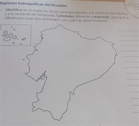 Regiones hidrográficas del Ecuador Identifica en el mapa las zonas