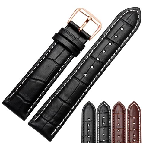 12 14 15 16 18 19 20 21 22 23 24mm Genuine Leather Watchband