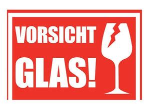 Auf dem glas selbstgemachte marmelade, dem ordnerrücken oder als aufkleber auf briefumschlägen und auf dem briefkasten: 10-1000 x sticker "Caution Glass!" - Alternative caution ...