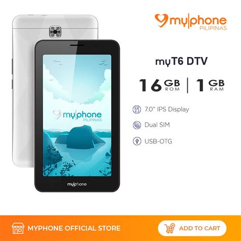 MyPhone MyT6 DTV Android Tablet 16GB ROM 1GB RAM Full Seg Digital TV